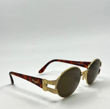 Chagall By Visibilia Ll 2552 002 Vintage Sunglasses – Deadstock Italian Gold & Tortoise-Brown Lenses