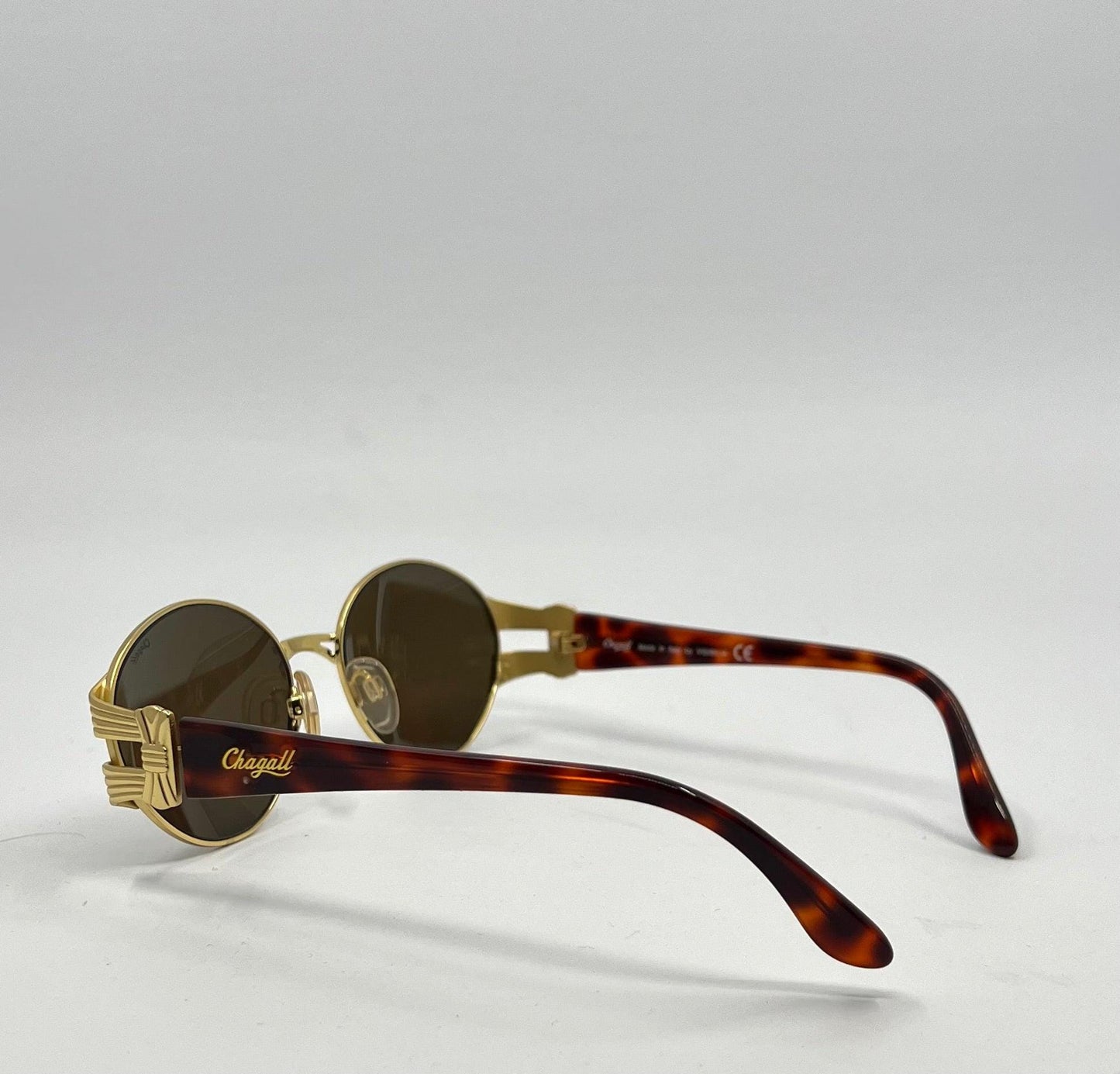 Chagall By Visibilia Ll 2552 002 Vintage Sunglasses – Deadstock Italian Gold & Tortoise-Brown Lenses