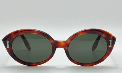 Vintage Sro U.S.A. 5 3|4 - Tortoise Panto Sunglasses With Brand New, Custom Berko'S Designs Evergreen Lenses