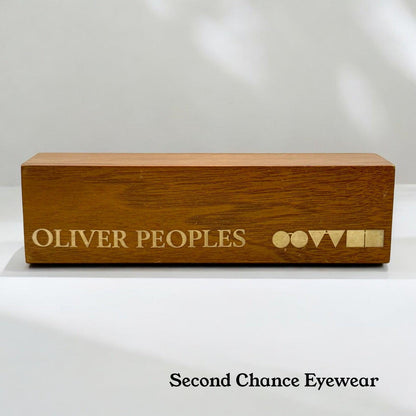 Oliver Peoples Wooden Double-Sided Retail Display with Gold Logo – Pre-Owned