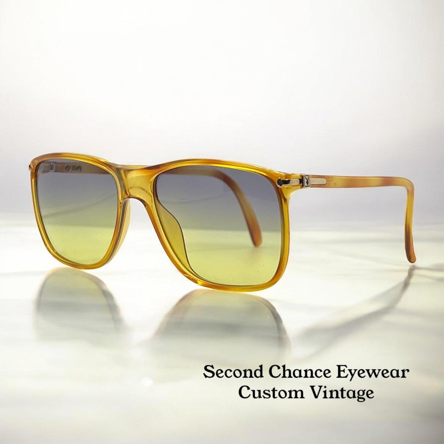 Playboy 4638 12 Vintage Sunglasses w|New, Custom Lavender to Lime Gradient Lenses-Deadstock|Unworn