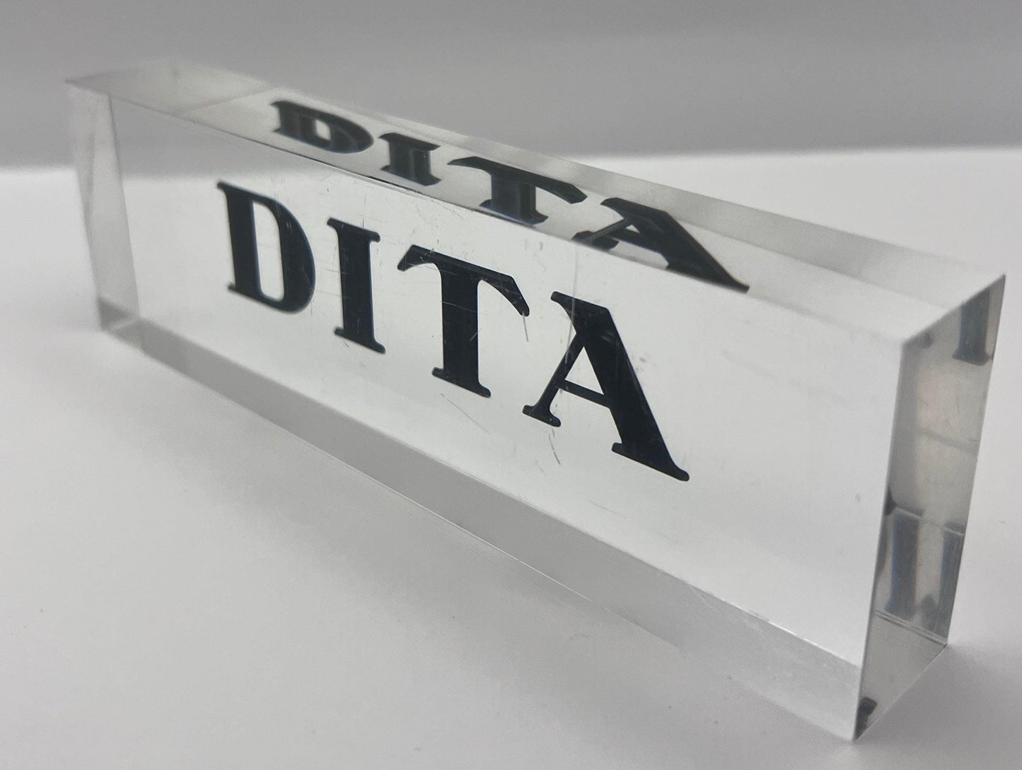 Dita Acrylic In Store Logo - Display - Plague - Sign - 8.5 X 2.5 X 1 Inches.