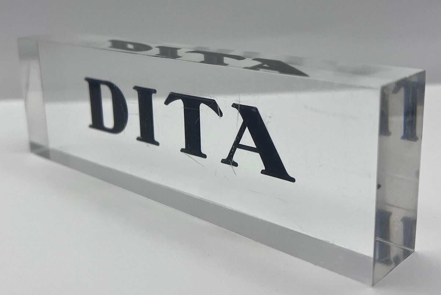 Dita Acrylic In Store Logo - Display - Plague - Sign - 8.5 X 2.5 X 1 Inches.