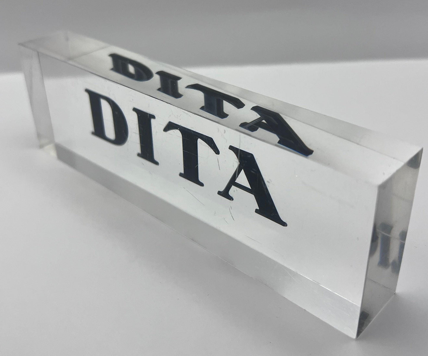 Dita Acrylic In Store Logo - Display - Plague - Sign - 8.5 X 2.5 X 1 Inches.