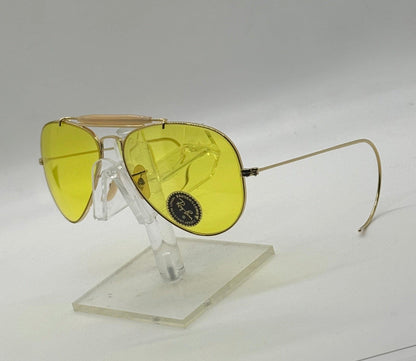 B&L Ray-Ban Outdoorsman Aviator-Calichrome Yellow Lenses-5814 Vintage Deadstock-Usa
