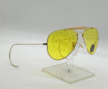 B&L Ray-Ban Outdoorsman Aviator-Calichrome Yellow Lenses-5814 Vintage Deadstock-Usa