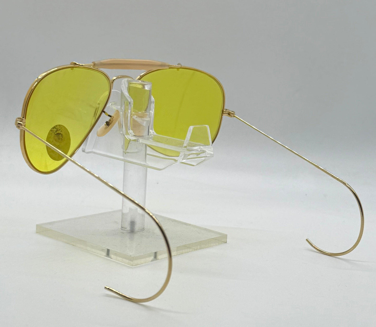 B&L Ray-Ban Outdoorsman Aviator-Calichrome Yellow Lenses-5814 Vintage Deadstock-Usa