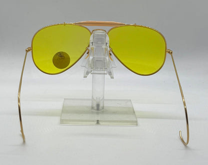B&L Ray-Ban Outdoorsman Aviator-Calichrome Yellow Lenses-5814 Vintage Deadstock-Usa