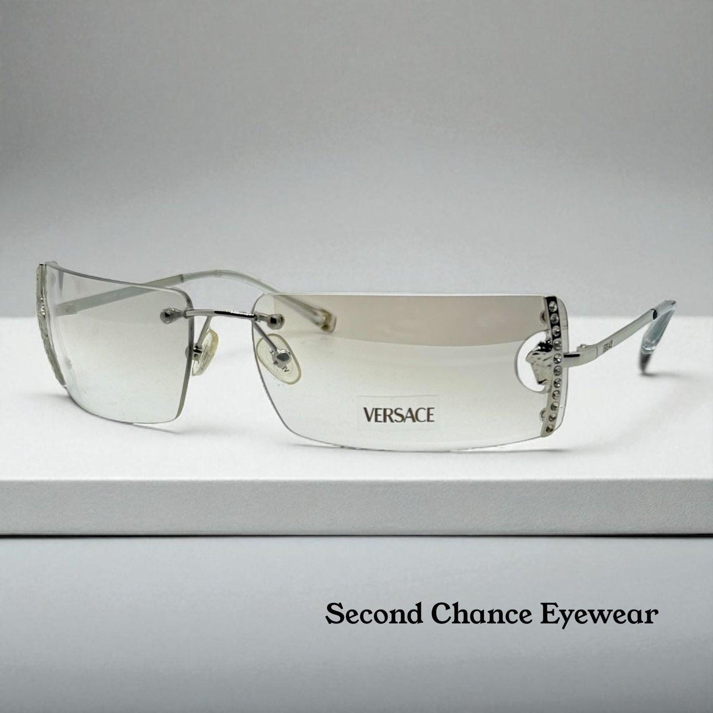 Versace N29|H 030|539 Vintage Rimless Shield Sunglasses-Deadstock|Collectible -Unworn-Italy