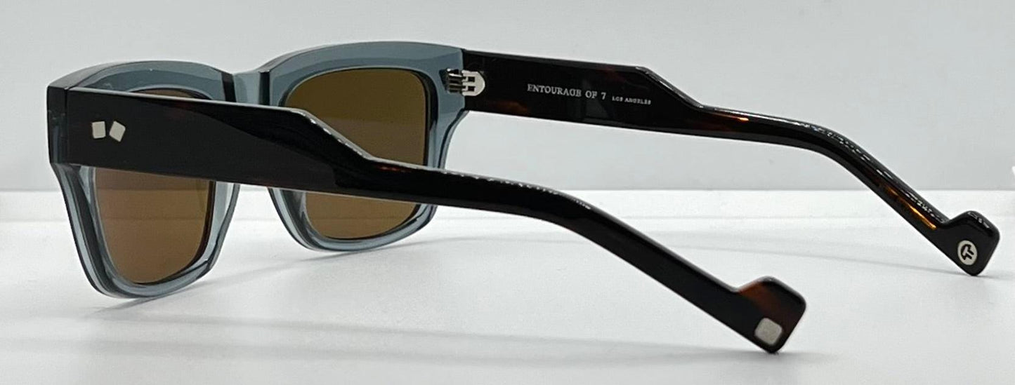 Entourage of 7 Runyon 10-49 Sunglasses-Made in Japan-Transparent Slate Blue|Tortoise-54mm-Full Kit