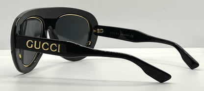 Gucci Gg1152S 001 Black|Gold Sunglasses-Italy-Full Kit Pre-Owned-54Mm