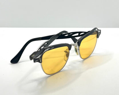 B&L 1|10 12K Gf 20-46 Clubmaster-Style Vintage Sunglasses W|New, Custom Solid Persimmon Lenses