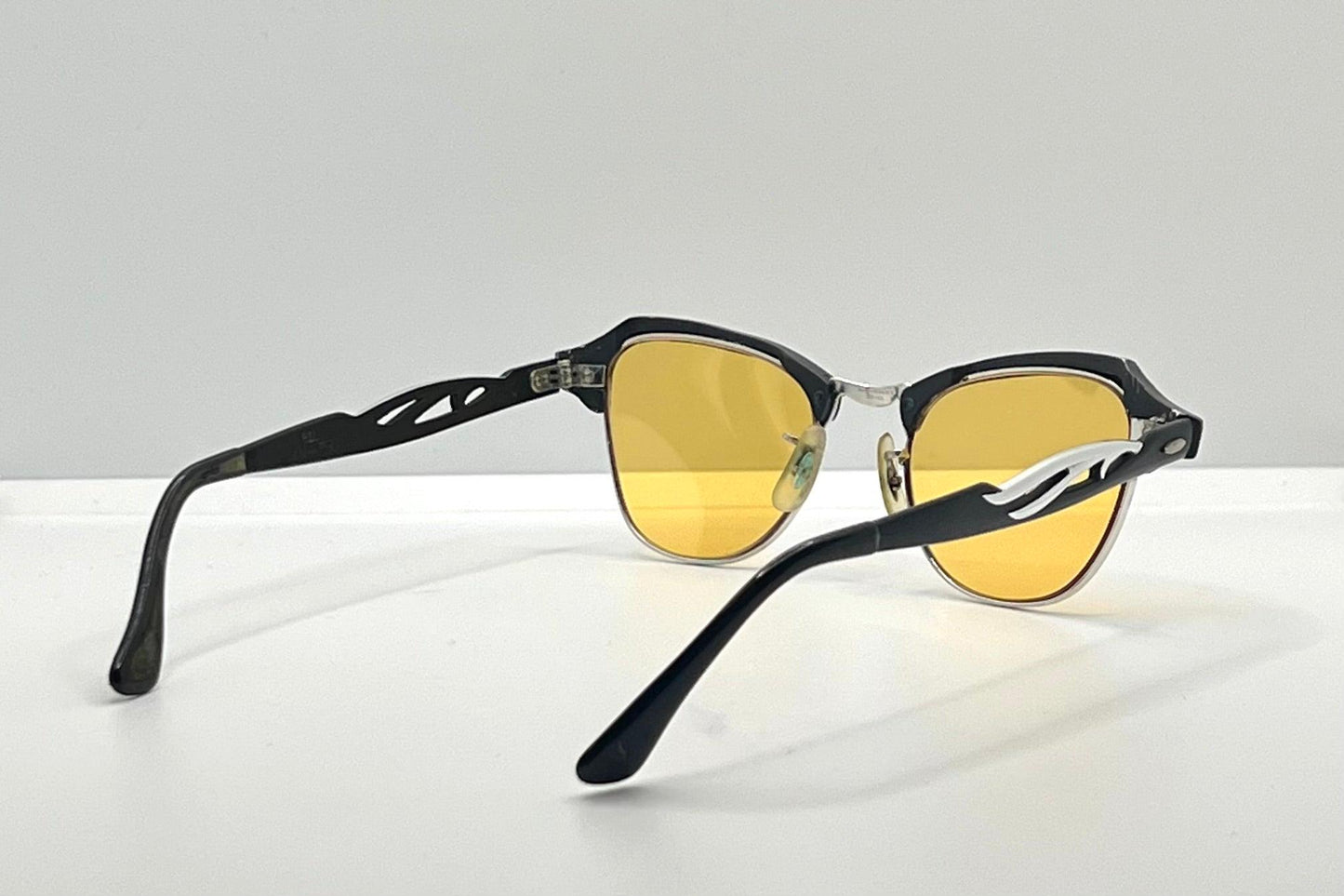 B&L 1|10 12K Gf 20-46 Clubmaster-Style Vintage Sunglasses W|New, Custom Solid Persimmon Lenses