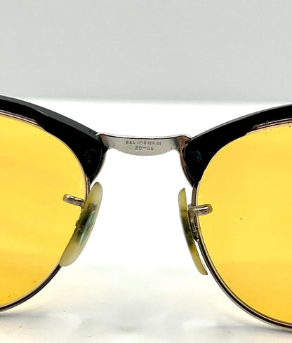 B&L 1|10 12K Gf 20-46 Clubmaster-Style Vintage Sunglasses W|New, Custom Solid Persimmon Lenses