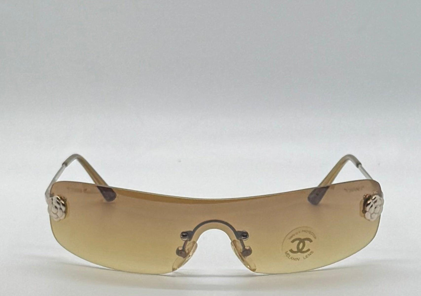 Chanel 4086 C.125|73 Silver Shield Rimless Sunglasses – Vintage Deadstock – Made In Italy
