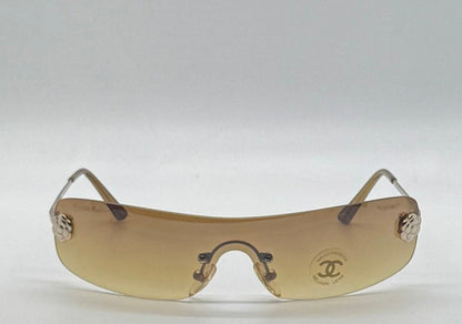 Chanel 4086 C.125|73 Silver Shield Rimless Sunglasses – Vintage Deadstock – Made In Italy