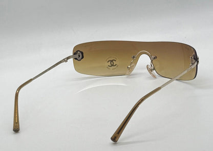 Chanel 4086 C.125|73 Silver Shield Rimless Sunglasses – Vintage Deadstock – Made In Italy