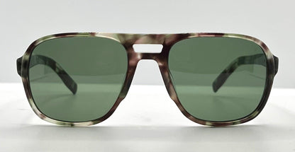 John Varvatos Classic Sunglasses – Camo Horn Acetate – Green Lenses – Bnib