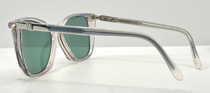 Ysl Sl 611 Vintage Sunglasses-Clear Grey W|New Green Custom Lenses-54Mm-Nos