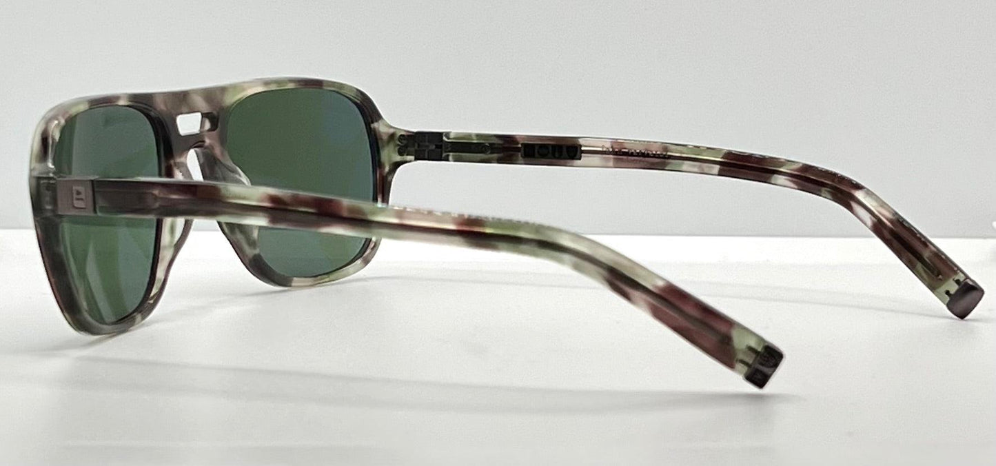 John Varvatos Classic Sunglasses – Camo Horn Acetate – Green Lenses – Bnib