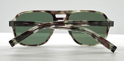 John Varvatos Classic Sunglasses – Camo Horn Acetate – Green Lenses – Bnib
