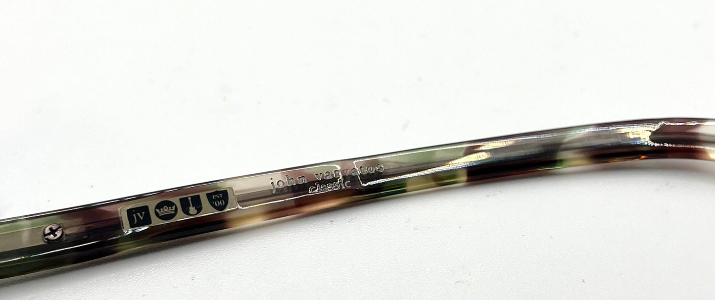 John Varvatos Classic Sunglasses – Camo Horn Acetate – Green Lenses – Bnib