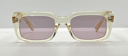 Garrett Leight Gl 3030 Pg Clear|Gold Sunglasses-Brand New|Full Kit W|Mauve Tinted Lenses