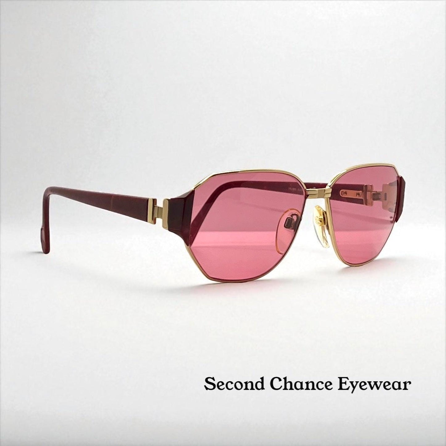 Silhouette M 6104|20 V6055 Vintage Sunglasses W|New Solid Pink Custom Lenses-58Mm-Unworn|Nos