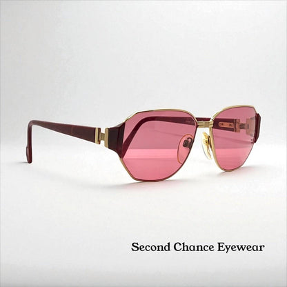 Silhouette M 6104|20 V6055 Vintage Sunglasses W|New Solid Pink Custom Lenses-58Mm-Unworn|Nos