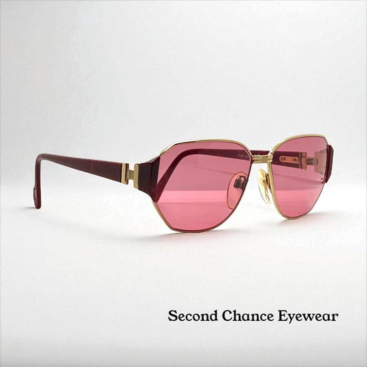 Silhouette M 6104|20 V6055 Vintage Sunglasses W|New Solid Pink Custom Lenses-58Mm-Unworn|Nos