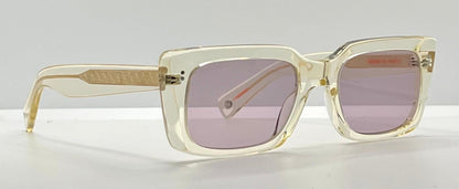 Garrett Leight Gl 3030 Pg Clear|Gold Sunglasses-Brand New|Full Kit W|Mauve Tinted Lenses