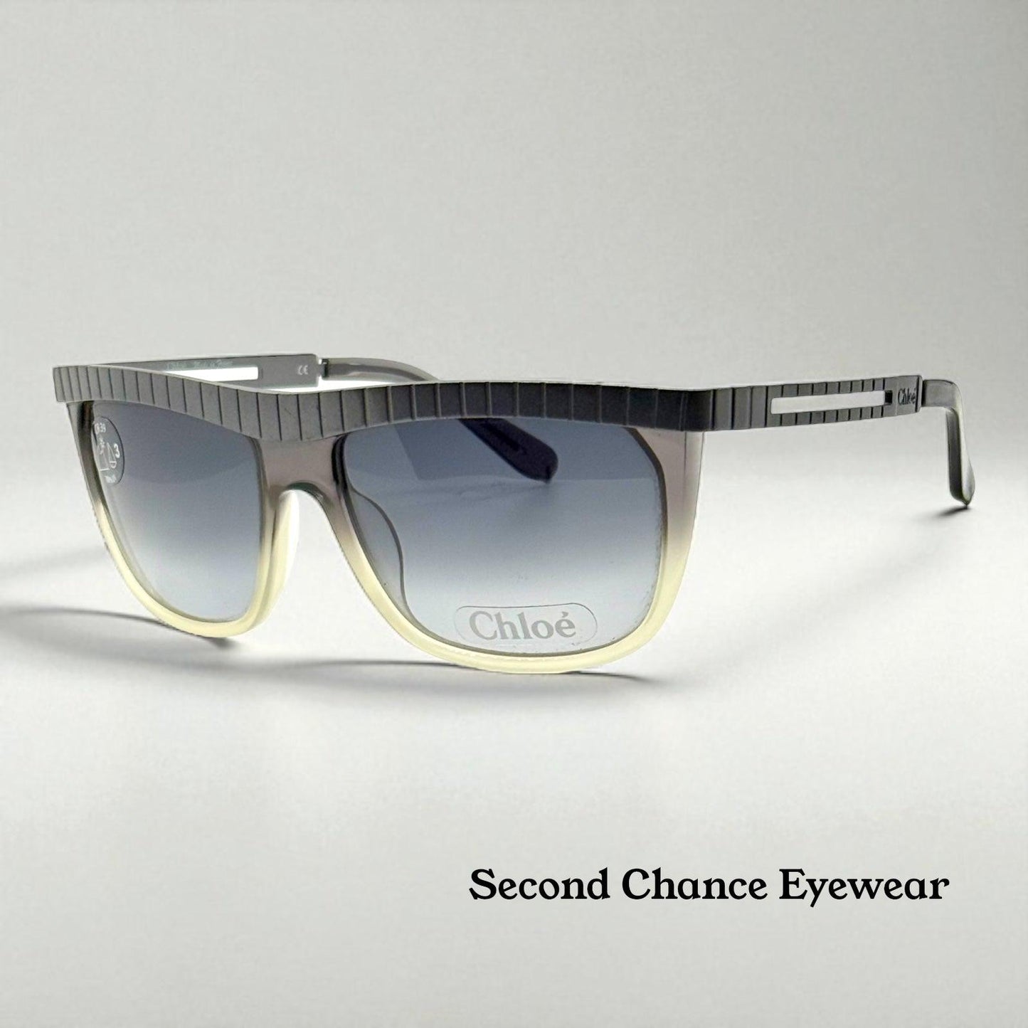 Chloé Cl2186 C01-Vintage Shield Sunglasses-Rare|Unworn-France-58Mm-Grey Gradient