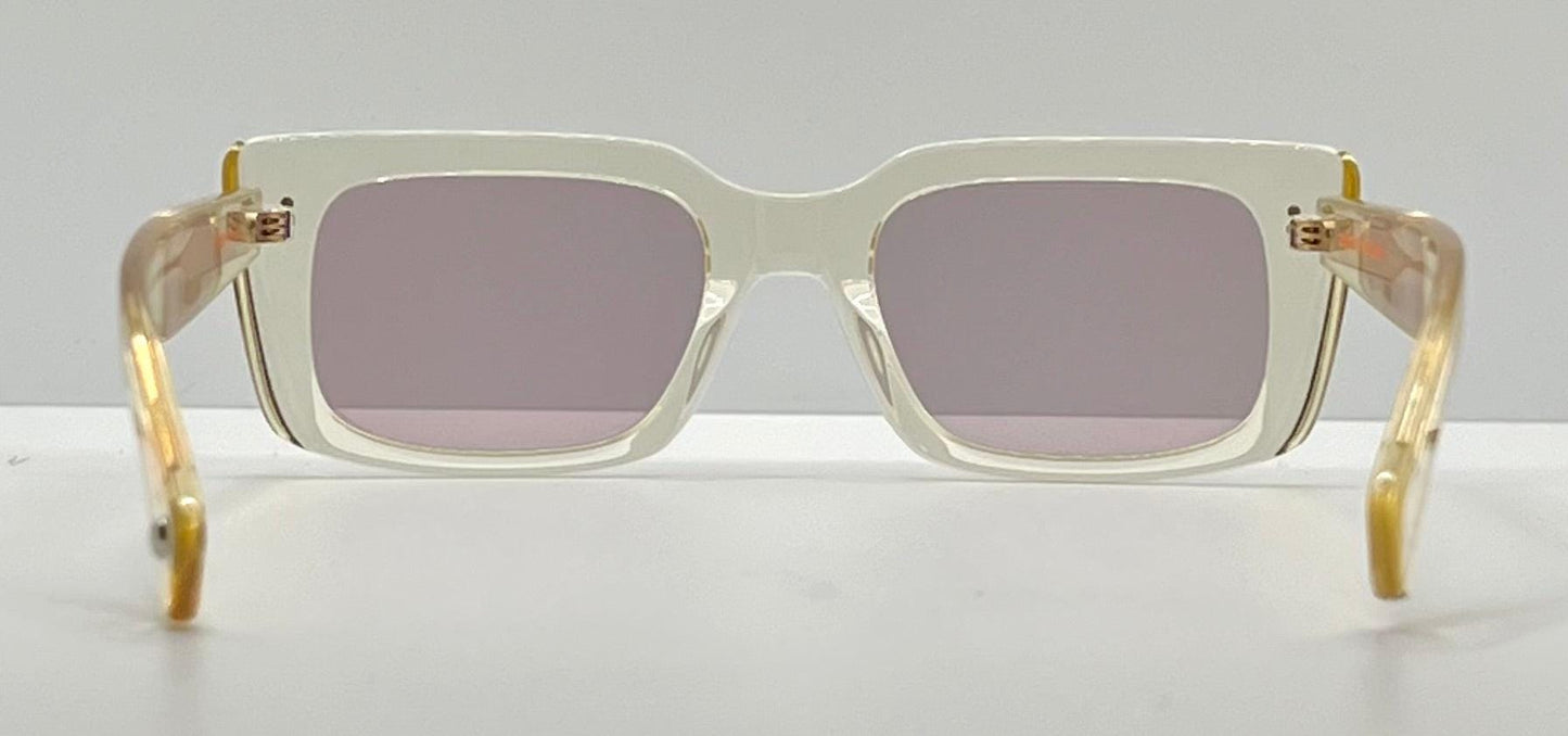 Garrett Leight Gl 3030 Pg Clear|Gold Sunglasses-Brand New|Full Kit W|Mauve Tinted Lenses
