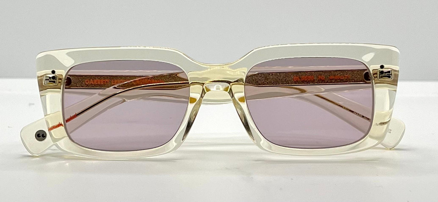 Garrett Leight Gl 3030 Pg Clear|Gold Sunglasses-Brand New|Full Kit W|Mauve Tinted Lenses