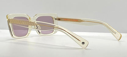 Garrett Leight Gl 3030 Pg Clear|Gold Sunglasses-Brand New|Full Kit W|Mauve Tinted Lenses