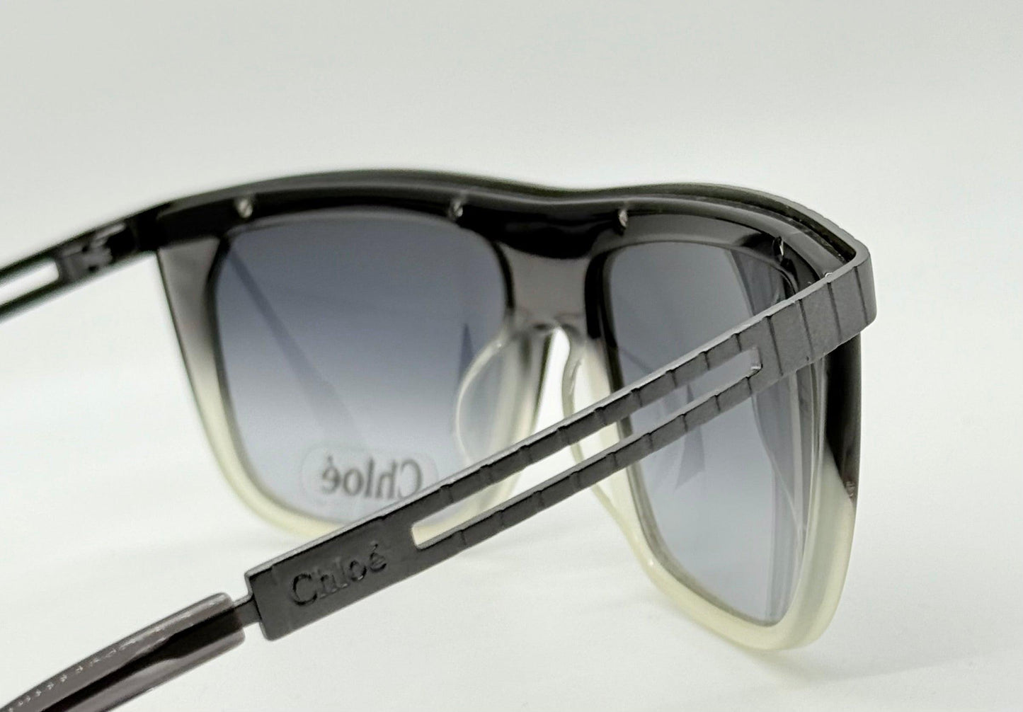 Chloé Cl2186 C01-Vintage Shield Sunglasses-Rare|Unworn-France-58Mm-Grey Gradient