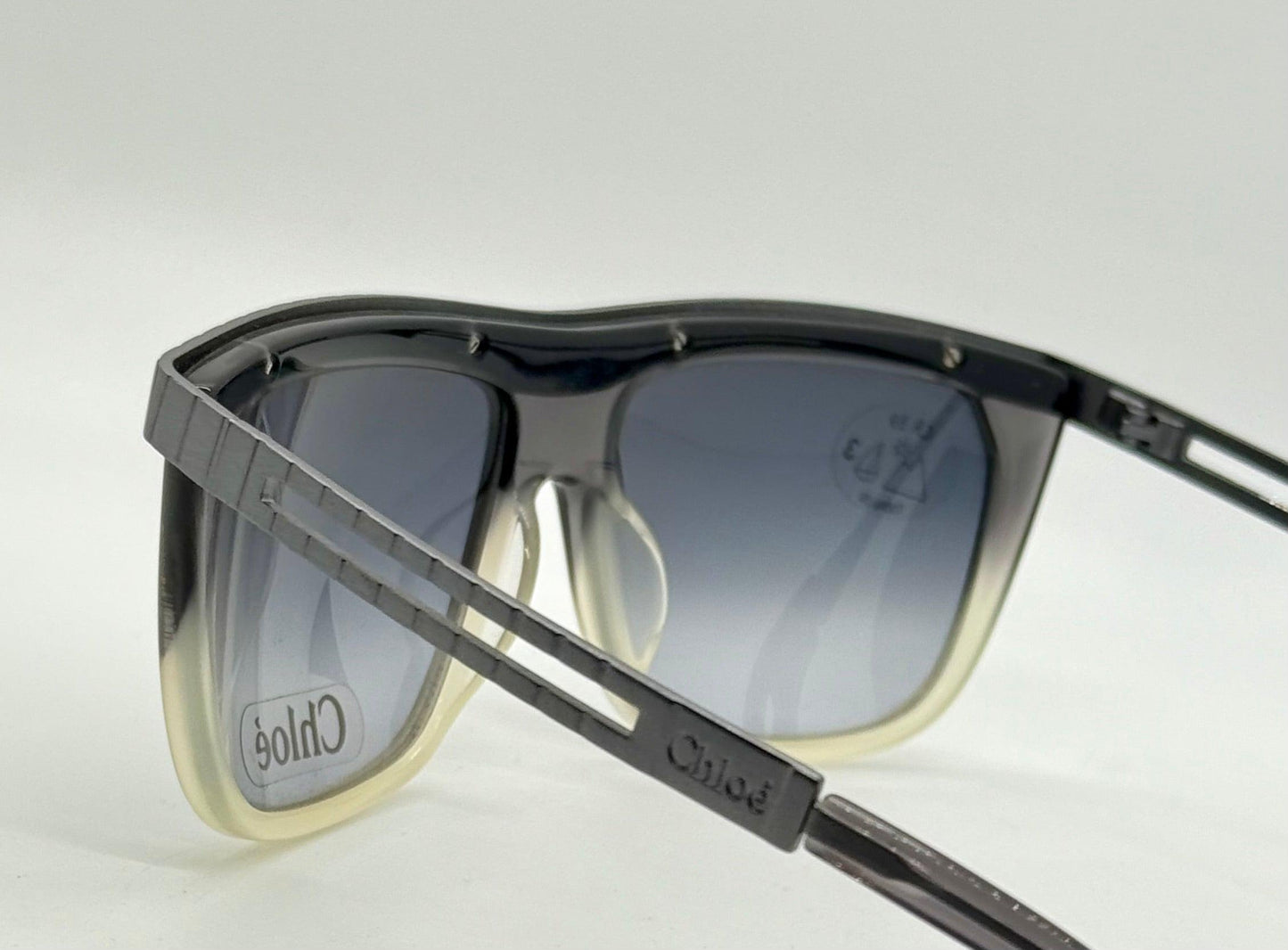 Chloé Cl2186 C01-Vintage Shield Sunglasses-Rare|Unworn-France-58Mm-Grey Gradient