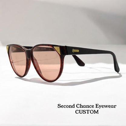 Galileo Pld-14 Vintage Sunglasses W|New, Pink Tint Custom Lenses-57Mm-Italy-Unworn