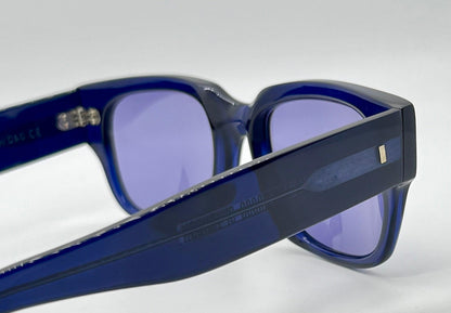 Cutler And Gross M1016 Cnb Sunglasses W|New Solid Soft Plum|Purple Tint Custom Lenses-Rare Blue-56Mm-Handmade In Italy