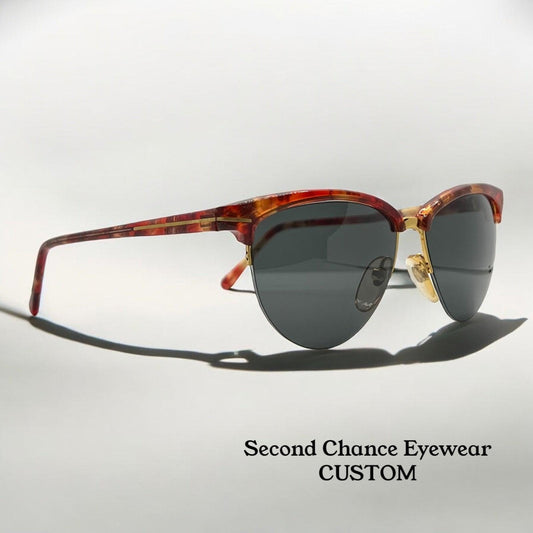 Versace 312|S Red Tortoise Vintage Sunglasses w|New Custom Lenses-52mm-Italy-Unworn