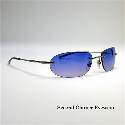 Tommy Bahama Tb7|Sa Sunglasses Rimless Shield Matte Silver Purple Y2K Deadstock