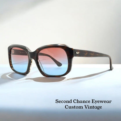 Em Hutch Sterling-Opt F.23 – 51-20 – Made In Japan – Custom Gradient Rose To Light Blue Lenses