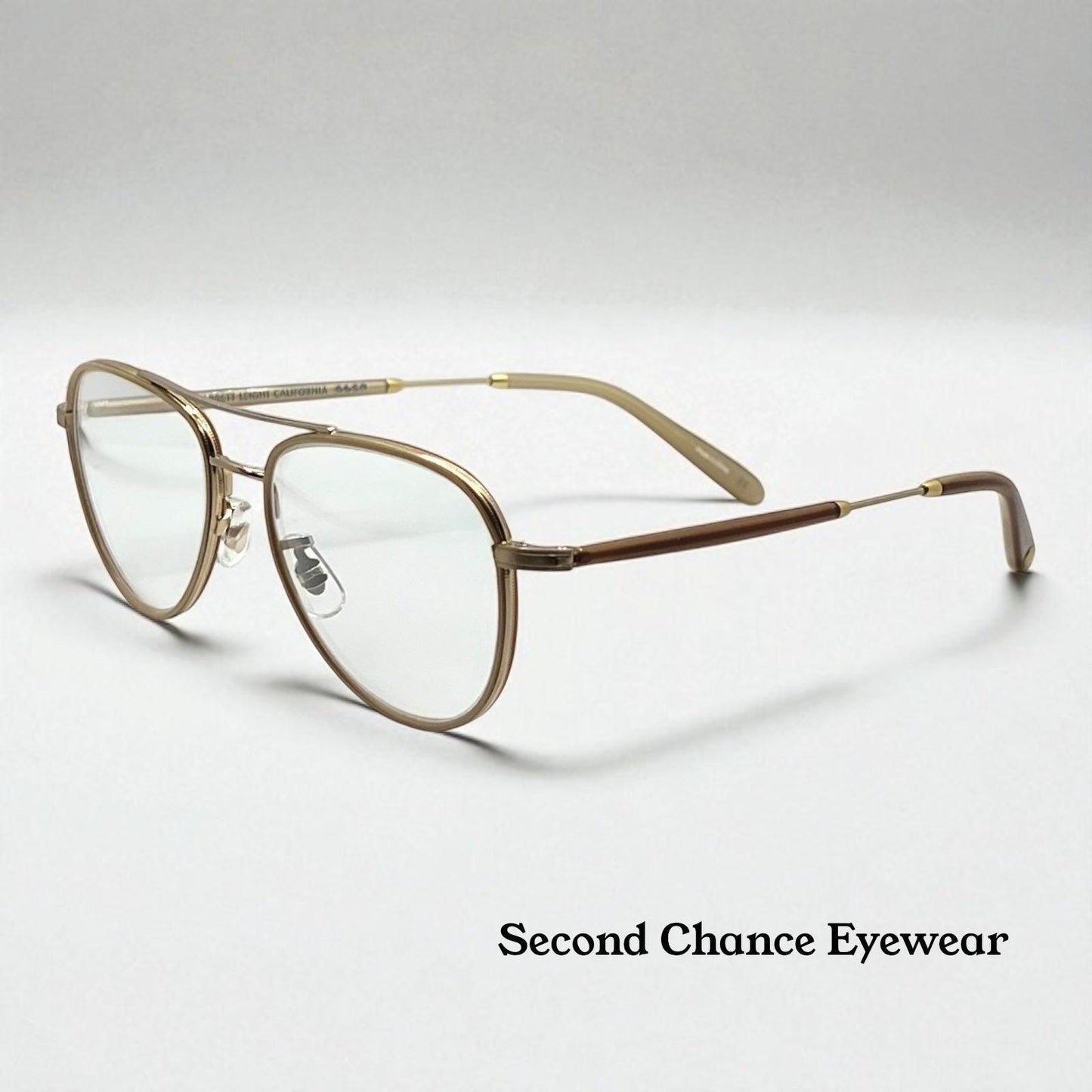 Garrett Leight Linnie Plbge-Mg Pearl Beige Matte Gold 51-19 Eyeglasses – Full Kit, New