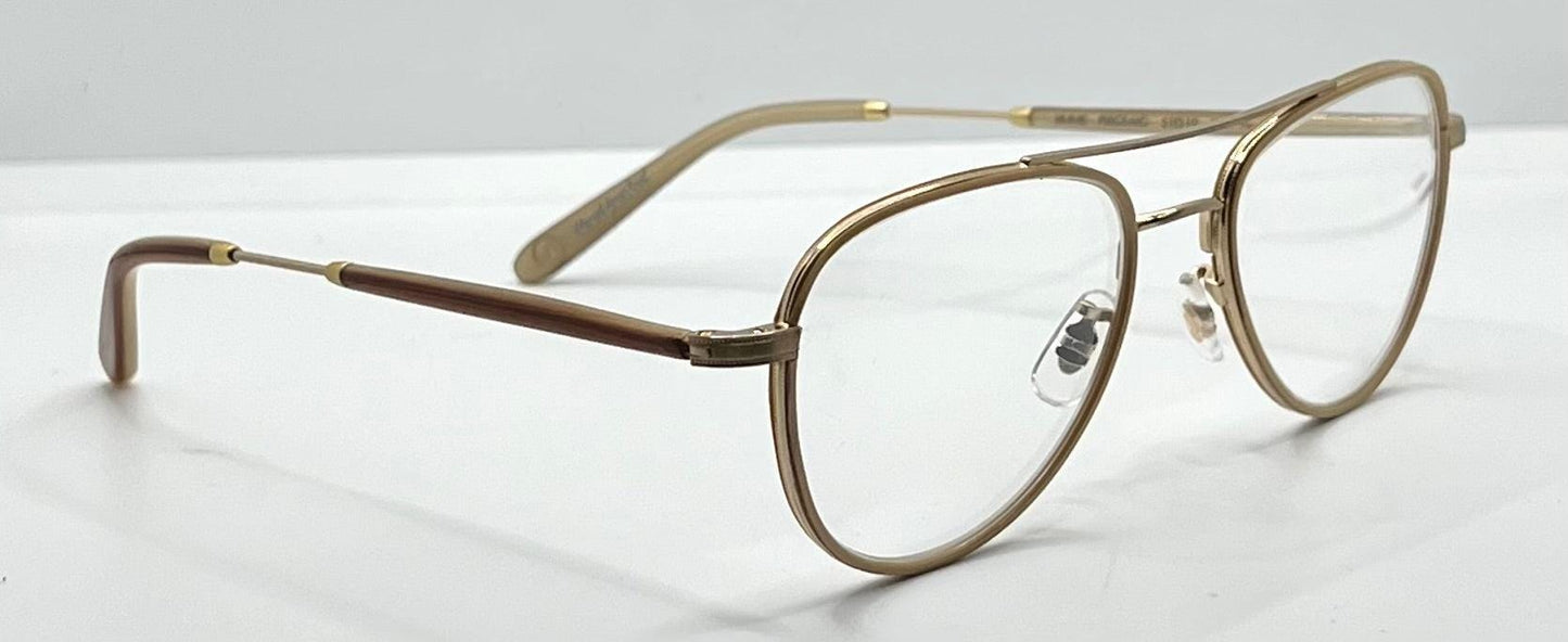 Garrett Leight Linnie Plbge-Mg Pearl Beige Matte Gold 51-19 Eyeglasses – Full Kit, New