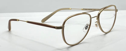 Garrett Leight Linnie Plbge-Mg Pearl Beige Matte Gold 51-19 Eyeglasses – Full Kit, New