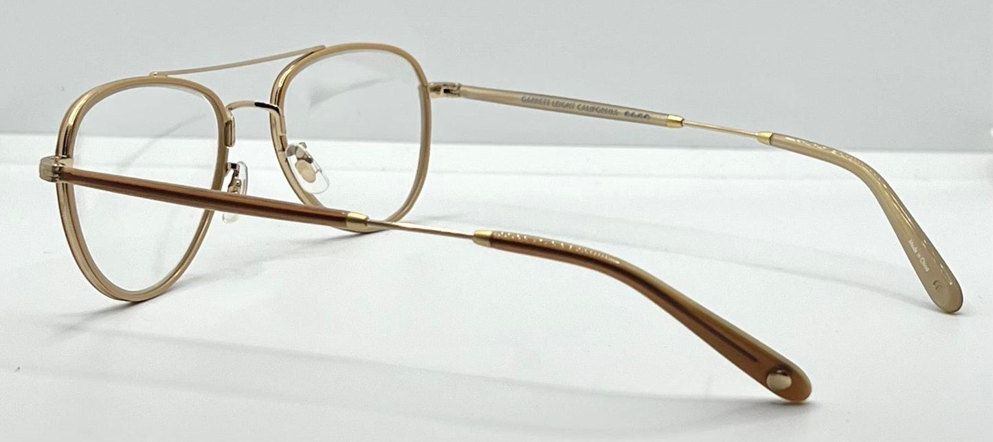 Garrett Leight Linnie Plbge-Mg Pearl Beige Matte Gold 51-19 Eyeglasses – Full Kit, New