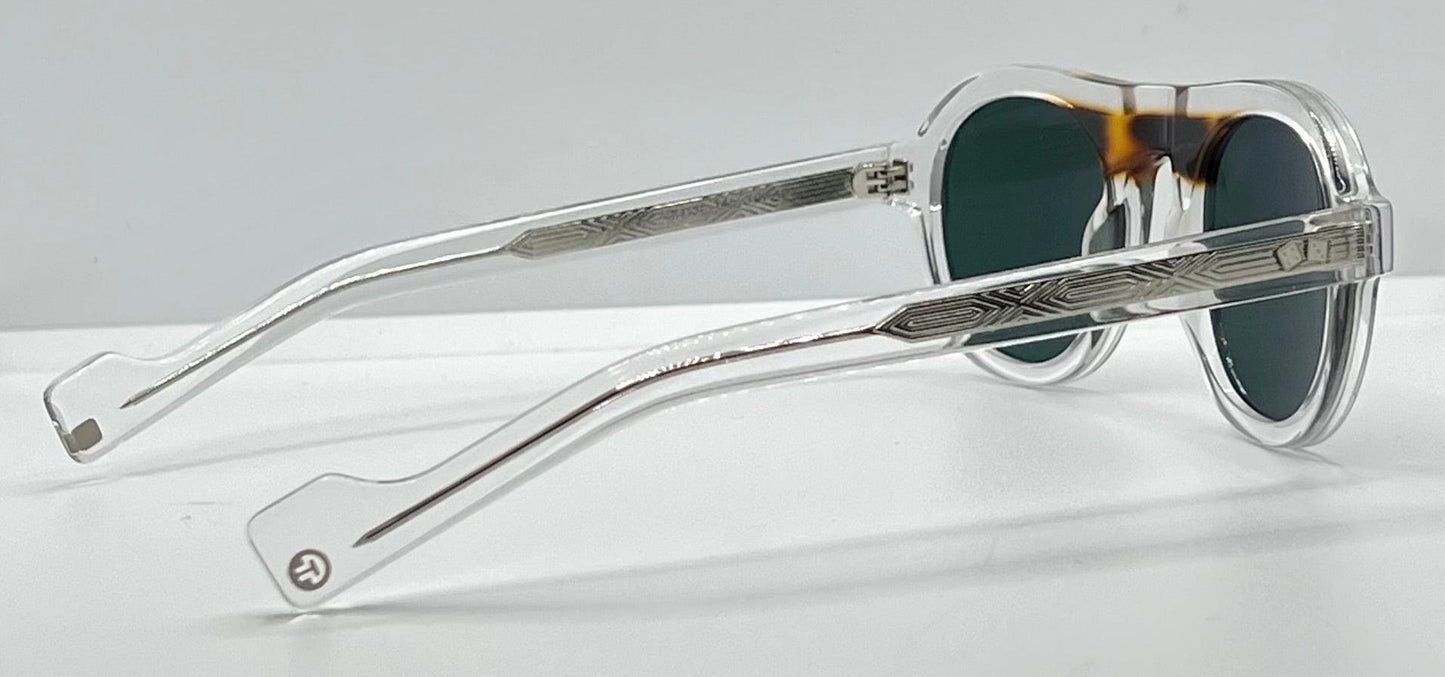 Entourage Of 7 “Decker”-Crystal & Tortoise-Green Lens-Brand New | Unworn-Full Kit