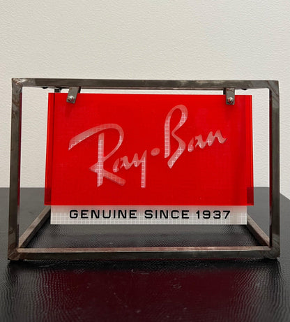 Ray-Ban “Genuine Since1937” Double Sided Metal|Plexi Counter Display-Authentic