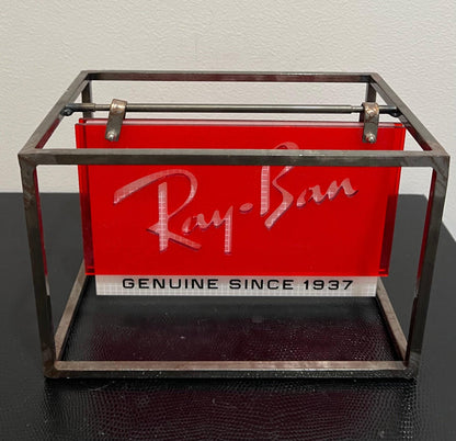Ray-Ban “Genuine Since1937” Double Sided Metal|Plexi Counter Display-Authentic