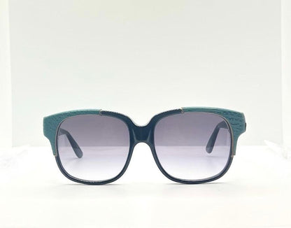 Vintage Emmanuelle Khanh 8980 Rq 16V Sunglasses – Green Ostrich Detail – France